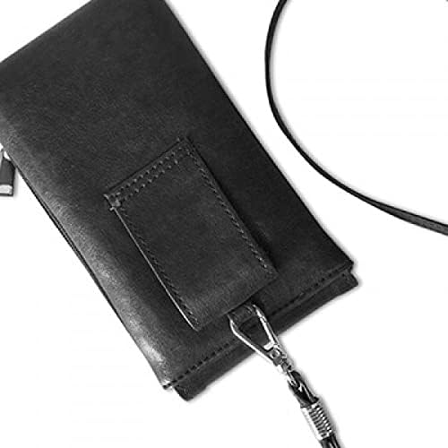 Kalpsiz Reddetme Siyah Mutlu Desen Telefon Cüzdan Çanta Asılı Cep Kılıfı Siyah Cep
