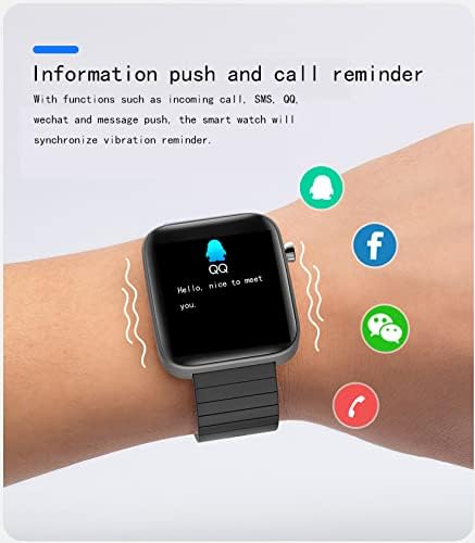 T68 Smartwatch Kalp Hızı Kan Basıncı Sağlık Sıcaklık Izleme Çağrı Bilgi Uyarısı Smartwatch (Siyah)
