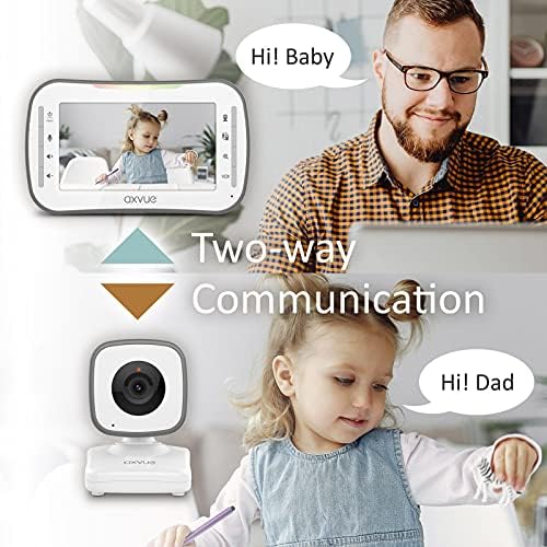 Video Bebek Monitörü, 4.3 Yüksek Çözünürlüklü Ekran, 2 Oda için 2 Kamera, 18 Saatlik Pil Ömrü, 1000ft Menzil, 2 Yönlü İletişim,