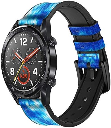 CA0210 Kravat Boya Mavi Deri ve Silikon akıllı saat Band Kayışı Kol Saati Smartwatch akıllı saat Boyutu (22mm)