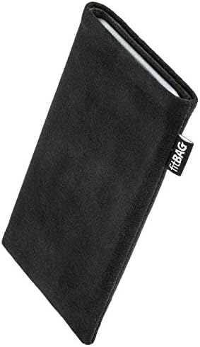 Fitbag Klasik Siyah Özel Tailored Kollu Huawei Nova 8 SE / Almanya'da Yapılan / Hakiki Alcantara kılıf Kapak için Mikrofiber