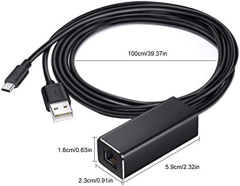 hudiemm0B Ethernet Adaptörü, 2 in 1 mikro USB/USB RJ45 Ethernet adaptör kablosu için Chromecast Yangın TV çubuk mini PC