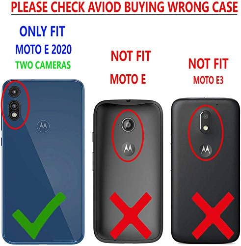 Motorola Moto E için GORGCASE (2020), Moto E7 KILIF w/Temperli Cam Ekran Koruyucu Askeri Görev Darbeye 360° Dönen Halka Standı