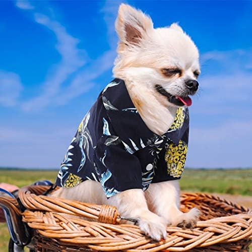 Zuozee Hawaii Köpek Gömlek Pet Polo T-Shirt Elbise Nefes Küçük Orta Köpek Kediler için Serin Yaz Tatil Gümrük