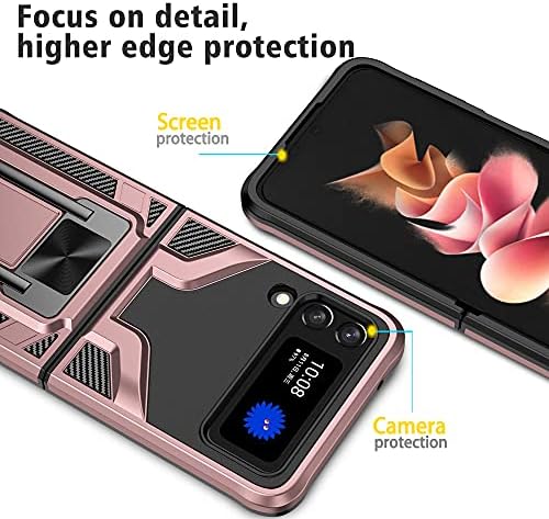 Asuwish ıle Uyumlu Samsung Galaxy Z Flip 3/Z Flip3 5G 2021 Kılıf Standı Tutucu Kickstand Sağlam TPU Ince Ağır Cep Aksesuarları