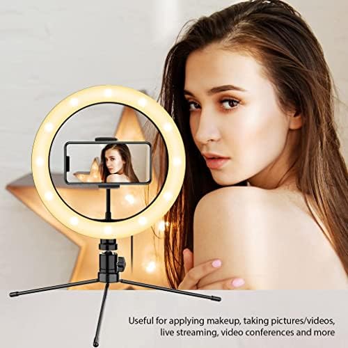 Parlak Selfie Halkası Üç Renkli Işık, Canlı Yayın/Makyaj/YouTube/TikTok/Video/Çekim için Uzaktan Kumandalı Zen Mobile Shine