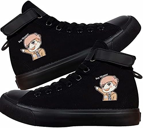 DHSPKN Kpop Karikatür Ayakkabı Sneakers Jungkook Jımın Suga V Jın Hiphop Yüksek Top kanvas ayakkabılar
