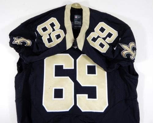 New Orleans Saints CJ Wilson 69 Oyunu Yayınlandı Siyah Jersey NOS0112-İmzasız NFL Oyunu Kullanılmış Formalar