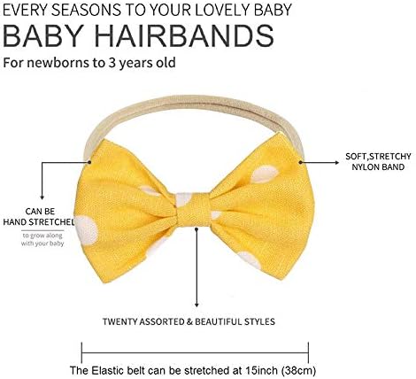 20 Adet Bebek Kız Saç Bantları ve Yaylar çiçek, Yenidoğan Bebek Yürüyor Saç Aksesuarları Hediyeler