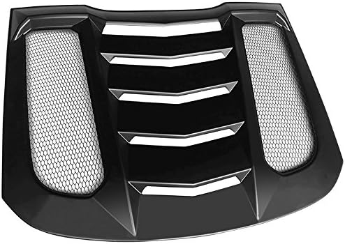 Pencere Panjurları 2015-2021 Ford Mustang İle Uyumlu, IKON V2 Tarzı ABS Plastik Mat Siyah Arka Pencere Panjur Siperliği Muhafızları