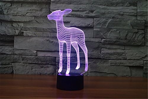 Geyik 3D Dokunmatik Optik ILLusion Gece Lambası Çarpıcı Görsel Üç Boyutlu Etkisi 7 Renk Değiştirme Masa Masa Deco Lamba Yatak