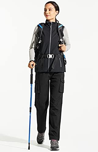 Lıbın kadın yürüyüş pantolonu Polar Astarlı Kar kayak pantolonu Su Geçirmez Rüzgar Geçirmez Yalıtımlı Kargo Softshell Kış Sıcak