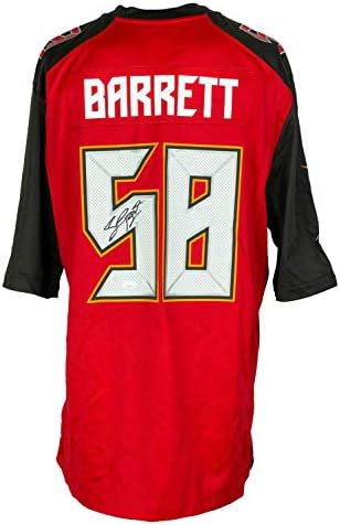 Shaquil Barrett İmzalı Tampa Bay Buccaneers Kırmızı Nike Futbol Forması JSA ITP İmzalı NFL Formaları