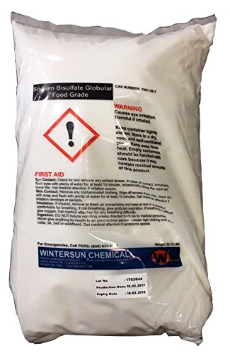 Sodyum Bisülfat Küresel [NaHSO4] [CAS_7681-38-1] Gıda Sınıfı %98+, Wintersun Chemical tarafından Beyaz İnciler (55.12 Lb Torba)