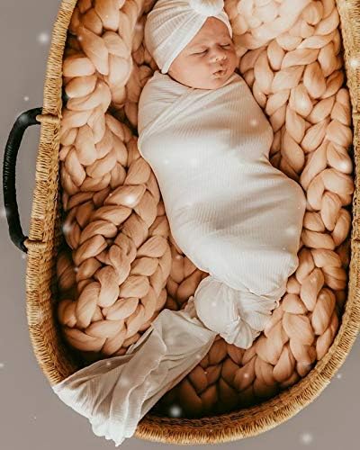 Sagochy Yenidoğan Bebek Kız Erkek kundak battaniyesi Battaniye Uyku Tulumu + Kafa Bandı + Şapka 3 adet Kıyafetler Set (Beyaz,