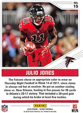 2018 Skor Renk Rush 15 Julio Jones Atlanta Falcons Futbol Kartı