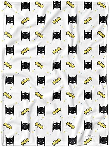 Batman Polar Bebek Battaniyesi, 30x 40, Maskeler ve Yarasalar Deseni, Kızlar ve Erkekler için Unisex, Bebekler / Küçük Çocuklar