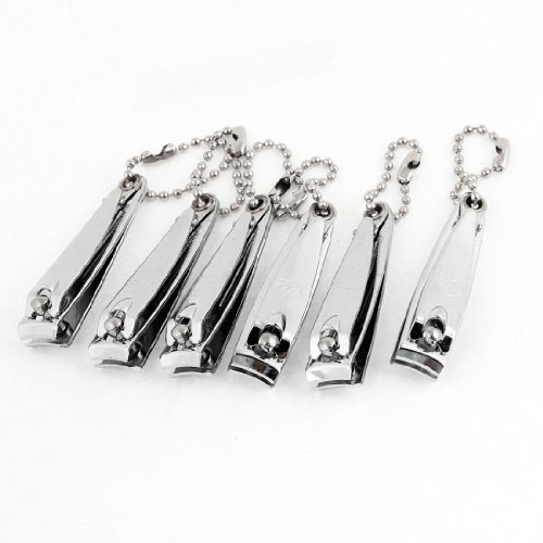uxcell Manikür Güzellik Aracı Metal Parmak Tırnak Makası Kesici Gümüş Ton 6 Adet