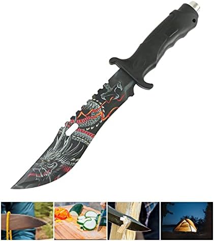 Defender 13 Avcılık Survival Sabit Bıçak Bıçak Kauçuk Kolu Ejderha Sanat Bıçak Açık Campi tarafından Survival Çelik