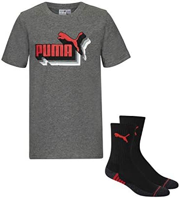 PUMA erkek Grafik Çekirdek Logo Tişört ve Mürettebat Çorap Seti