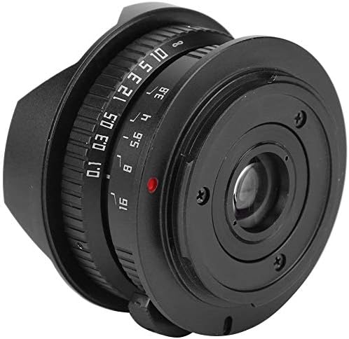 Tanke Geniş Açı Lens 8mm F3.8 Balık Gözü Geniş Açı Lens için M4 / 3 Dağı Kamera, Siyah