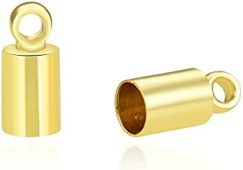 10 adet Altın Kaplama 925 Ayar Gümüş Kordon Uç Kapakları Varil 1.5 mm (0.06 İnç) boncuk Tel Konu Takı Yapımı SS247-1
