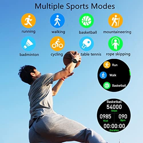 MOKCF High End Erkekler İş Akıllı İzle, 1.28 İnç Tam Dokunmatik Ekran Smartwatch Spor Izci, Android ıOS Telefon için spor Spor