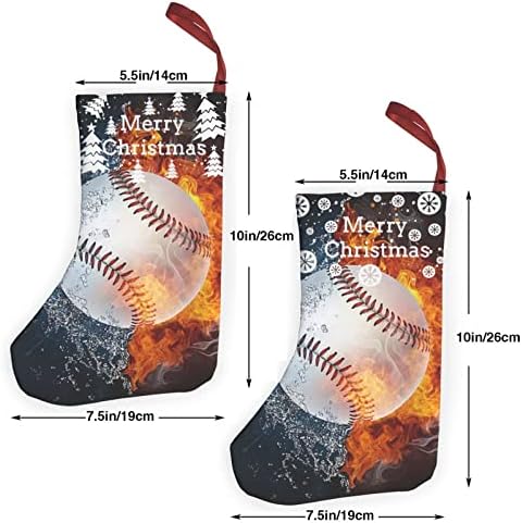 GLRTORE Yangın Su Beyzbol Topu Noel Çorap 2 Paket 10 İnç,noel Çorap Noel Ağacı Şömine Asılı Çorap Noel Şeker Mevcut Çanta için