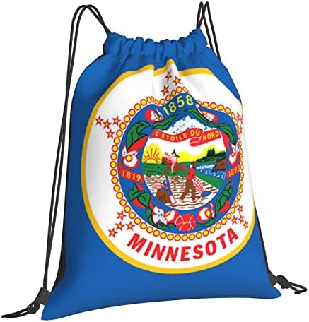 Minnesota bayrağı İpli sırt çantası, spor Salonu Sackpack çanta Yoga Spor yüzme seyahat Plaj İçin