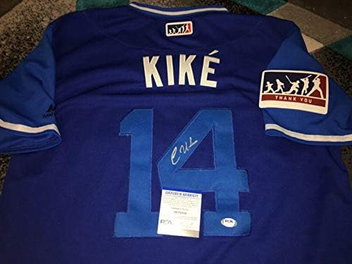 Kike Hernandez, Los Angeles Dodgers Forması Takma Adı Süperstar PSA/DNA İmzalı MLB Formaları İmzaladı