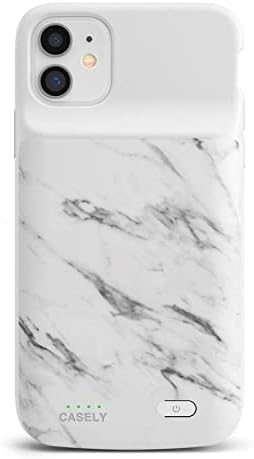 Casely iPhone 12/12 Pro Pil Kutusu / Klasik Beyaz Mermer Kılıf / Sadece iPhone 12/12 Pro ile Uyumlu (Şarj Gücü 2.0 Koleksiyonu)
