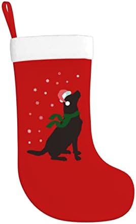 ALEİSİN Siyah Köpek Noel Çorap Büyük 16.5 İnç Noel Şeker Hediye Stocking Aile Tatil Noel Partisi Dekor için