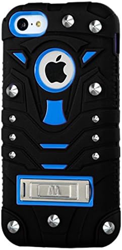 MyBat iPhone 5c TÜF eNUFF Hibrid Telefon Koruyucu Kapak Metal Standlı / Çıtçıtlı-Perakende Ambalaj-Mavi / Siyah