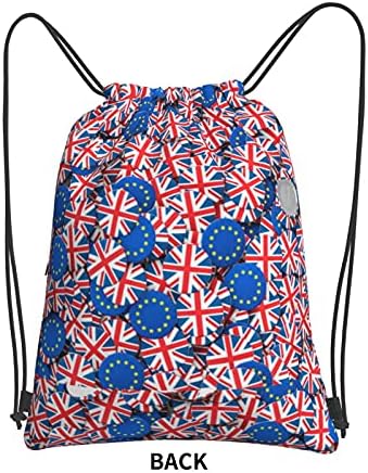 İngiliz bayrağı ipli sırt çantası su geçirmez spor spor çanta rahat Cinch çuval kadın erkek için