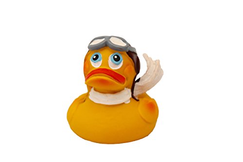 Pilot Rubber Duck Banyo Oyuncağı / Tamamen Doğal, Organik, Çevre Dostu, Squeaker / Barselona, İspanya'dan ithal