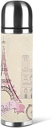 CERQTOUY Paslanmaz Çelik Su Şişeleri Çiçek Paris Semboller Görülecek Eyfel Kulesi Sıcak Hava Balon Bisiklet Romantik Çift Tema