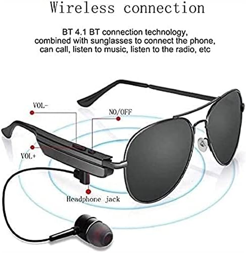 MZLXDEDIAN müzik gözlük mavi ışık Engelleme Metal çerçeve, dahili görünmez hoparlör ve mikrofon için Çağrı Video Konferans