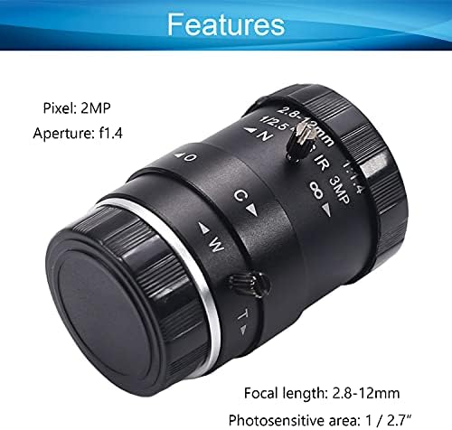 Fielect 2.8-12mm güvenlik kamerası Lens 2MP Piksel 1/2.7 güvenlik Kamerası Len CCTV IP Kamera Panoramik CS, 1 Adet