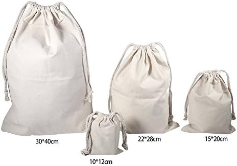 Pamuk Şeyler Çanta, Ev Düz Pamuk İpli Depolama Çamaşır Çuval Şeyler Çanta Seyahat Ev Kullanımı için(1012 cm)