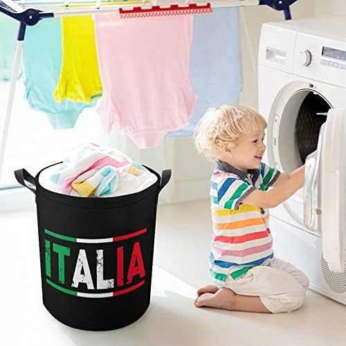 İtalya bayrağı katlanabilir çamaşır sepeti sepet depolama Organizatör giysi oyuncak koleksiyonu için kapaklı