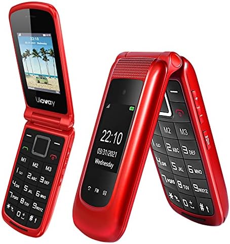 Uleway Unlocked Flip Telefon 3G Çift Ekran SOS Büyük ButtonT Cep Flip Telefonlar Unlocked Yaşlılar ve Çocuklar için Kullanımı