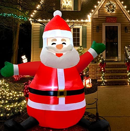 5FT Noel şişme Açık Noel Baba, sevimli Noel havaya uçurmak Yard süslemeleri ile dahili LED ışıkları, noel şişme çim süslemeleri,