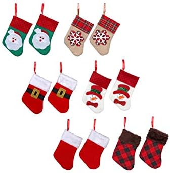 6 Çift Mini Noel Çorap Seti Çeşitli 12 Sayım Paketi