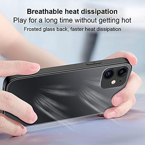 Silikon Manyetik Cam Kılıf iPhone 12 ile Uyumlu MagSafe Kılıf-Yumuşak Kenar Buzlu Cam Arka Parmak İzi Otomatik Kaybolur, 2X