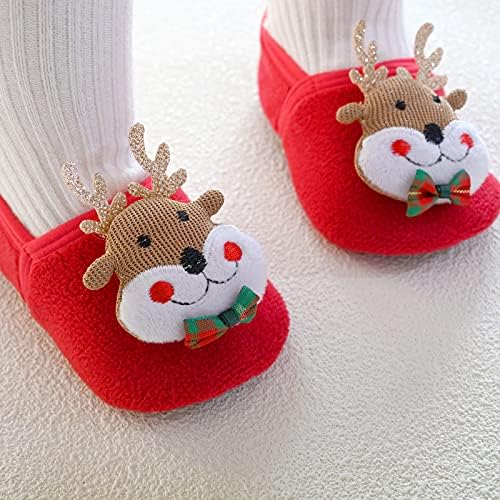 Yürümeye başlayan Erkek Kız Noel Yürüyüşe Ayakkabı Yenidoğan Santa Çorap Nefes Çocuklar kaymaz Yumuşak Deri Kapalı bebek ayakkabısı