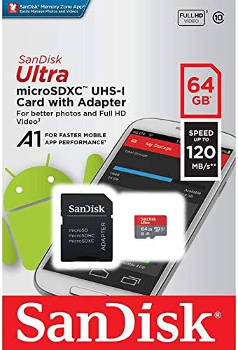 Ultra 64 GB microSDXC için Çalışır Verykool Atlas s5014 Artı SanFlash ve SanDisk tarafından Doğrulanmış (A1/C10/U1/8 k / 120MBs)