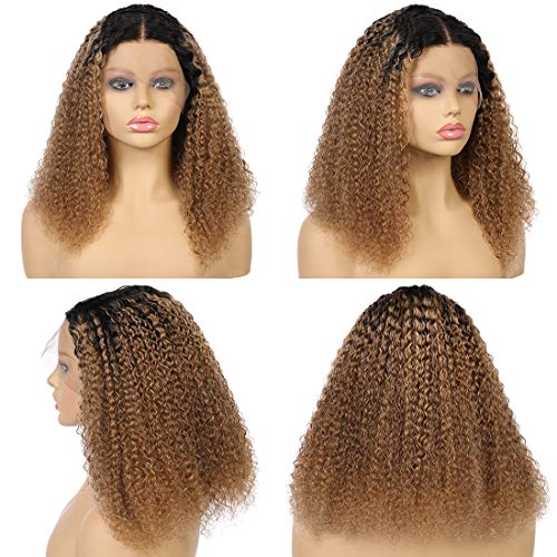 VRZ Kısa Kıvırcık Dantel ön peruk İnsan Saç Peruk Siyah Kadınlar ıçin T Parçası Brezilyalı Remy Saç Kıvırcık Peruk 150 % Yoğunluk