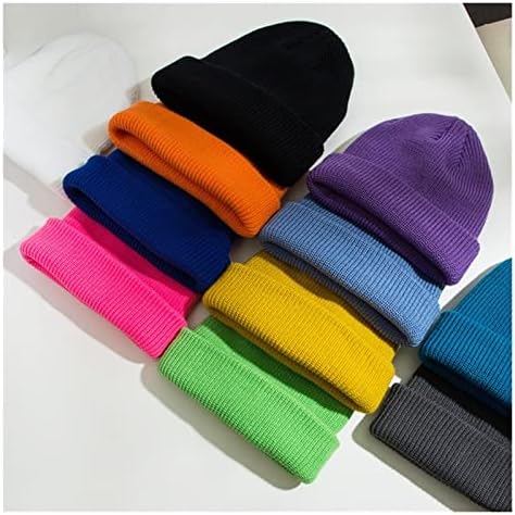 CBONGHUA Kış şapka Düz Renk Sıkma Unisex Sıcak Tutmak Skullies Beanies Kore Versiyonu Esneklik Sonbahar Kış Kayak Kap Kış Şapka