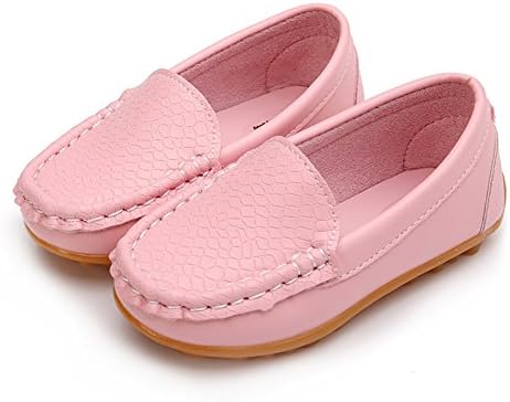 LONSOEN Toddler Küçük Çocuk Erkek Kız Yumuşak Loafer'lar Üzerinde Kayma Elbise Düz Ayakkabı