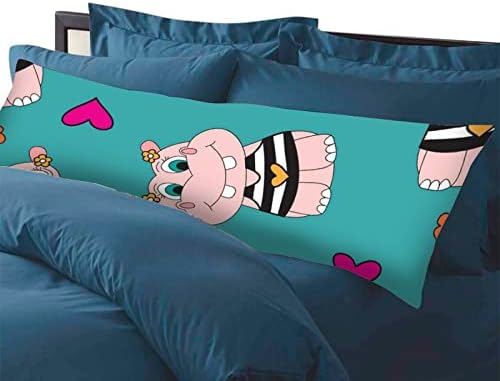 XKAWPC Bebek Hippo Kalp Vücut Yastık Kılıfı Yumuşak Rahat ve Nefes Vücut Yastık Kapak Kabuk 54 ×20